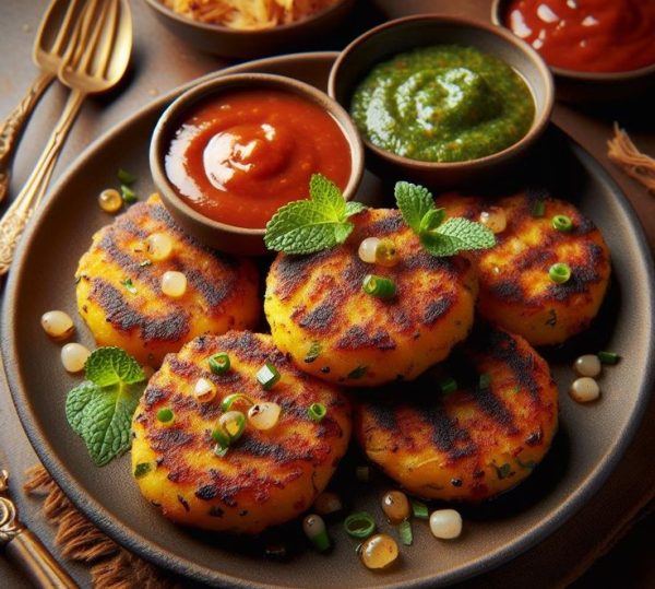 Aloo Tikki with Chutney_